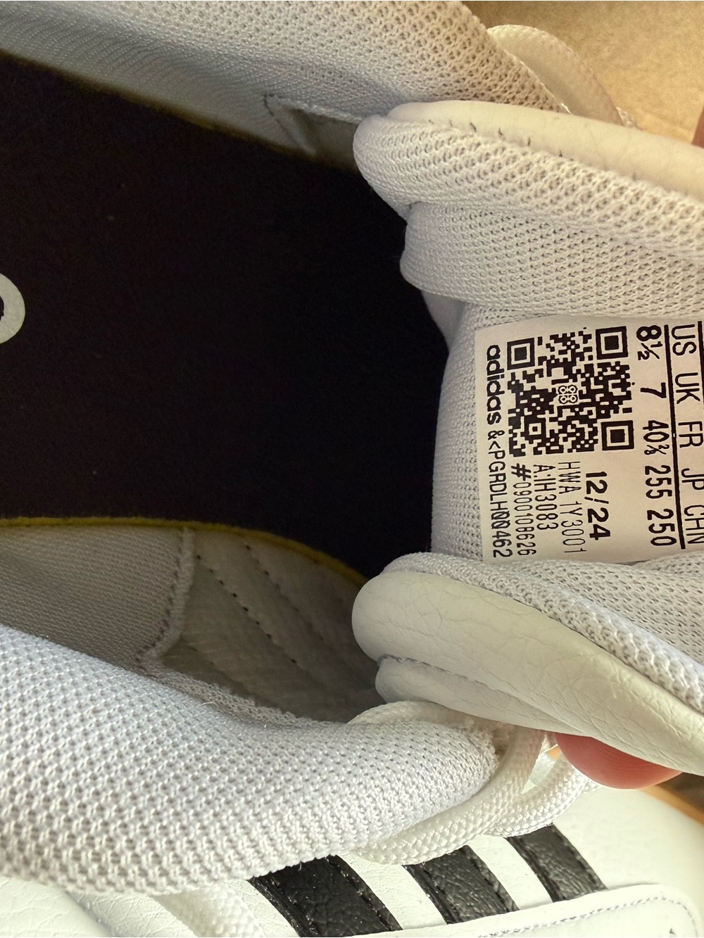 adidas White and Black VL Court Bold Sneakers - Picture 7 of 9